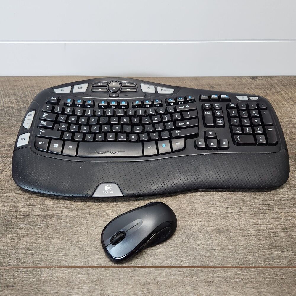 Wireless Logitech Wave K350 Ergonomic Keyboard And Mouse